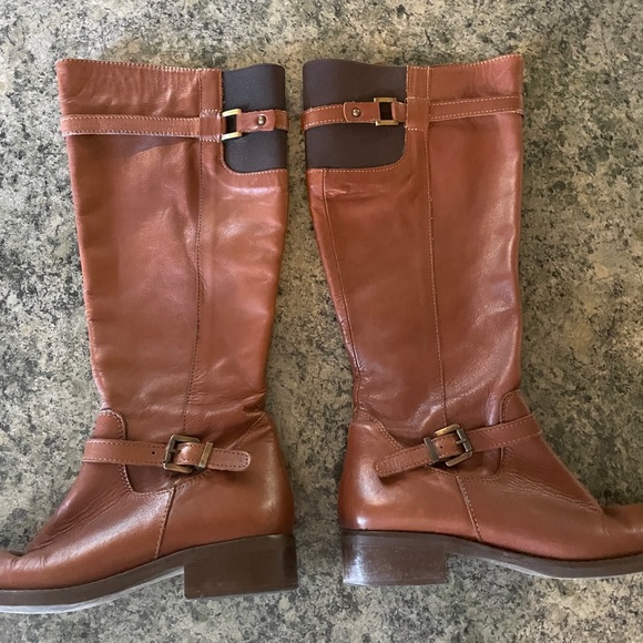 Tall leather Italian boots. Bought in Eastern Europe. Worn only a couple times. - Picture 1 of 3